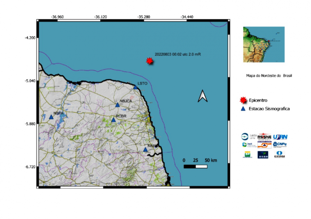 Laboratório registra novo tremor de terra no litoral do Rio Grande do Norte