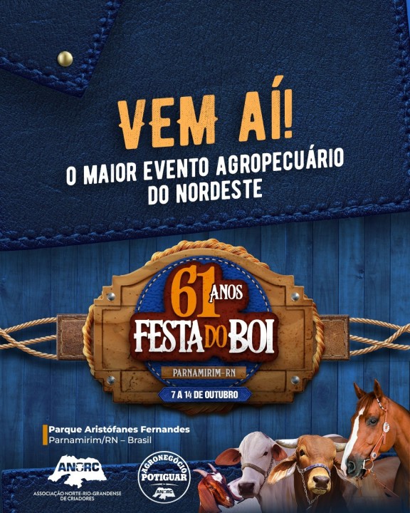 Anorc realiza a 61ª edição da Festa do Boi de 07 a 14 outubro