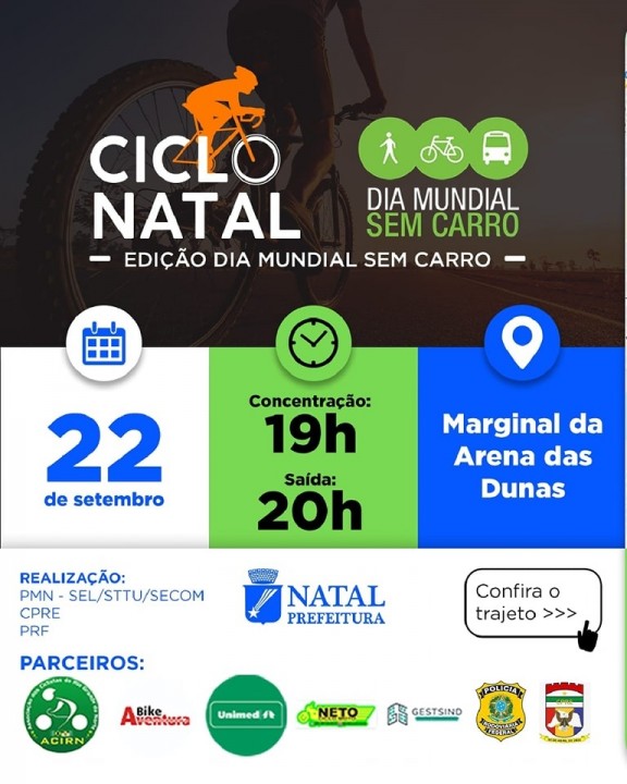 Dia Mundial Sem Carro tem passeio ciclístico nesta sexta (22/09)