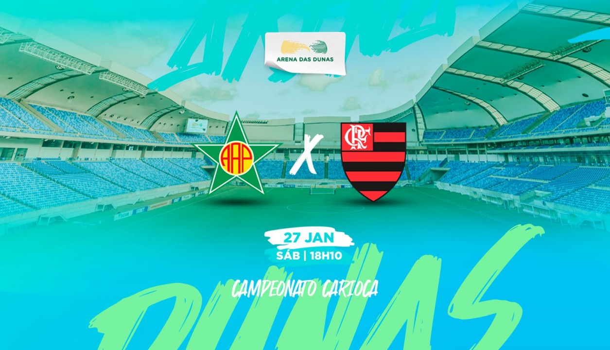 Flamengo x Portuguesa-RJ: jogo acontece na Arena das Dunas no próximo dia 21 e já ultrapassa a marca de 21 mil ingressos vendidos