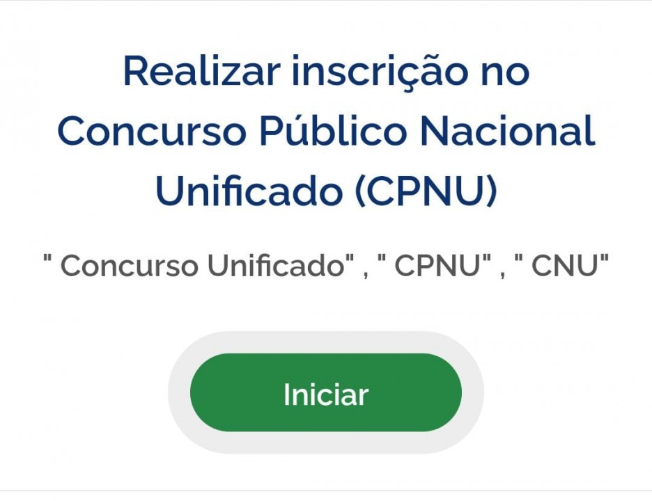 Inscrições para o Concurso Nacional Unificado iniciam hoje (19) e seguem até o dia 09 de fevereiro 