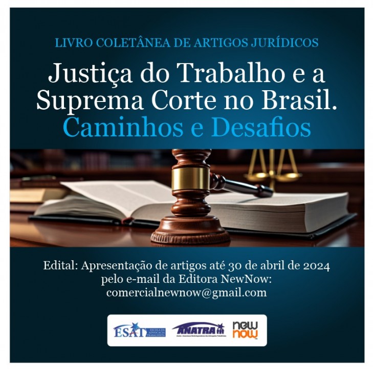 Anatra e Esat abrem edital para publicação de artigos jurídicos no RN com temática sobre ‘Justiça do Trabalho e a Suprema Corte Brasil. Caminhos e desafios’