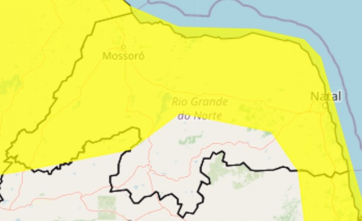 Inmet emite alerta de chuvas intensas em Natal e mais 136 municípios do RN; Confira a lista completa 