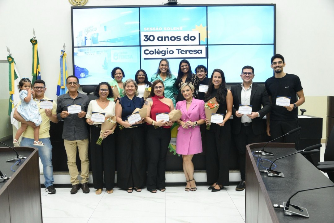 Colégio Teresa é homenageado pela Câmara Municipal de Parnamirim pelos 30 anos de fundação